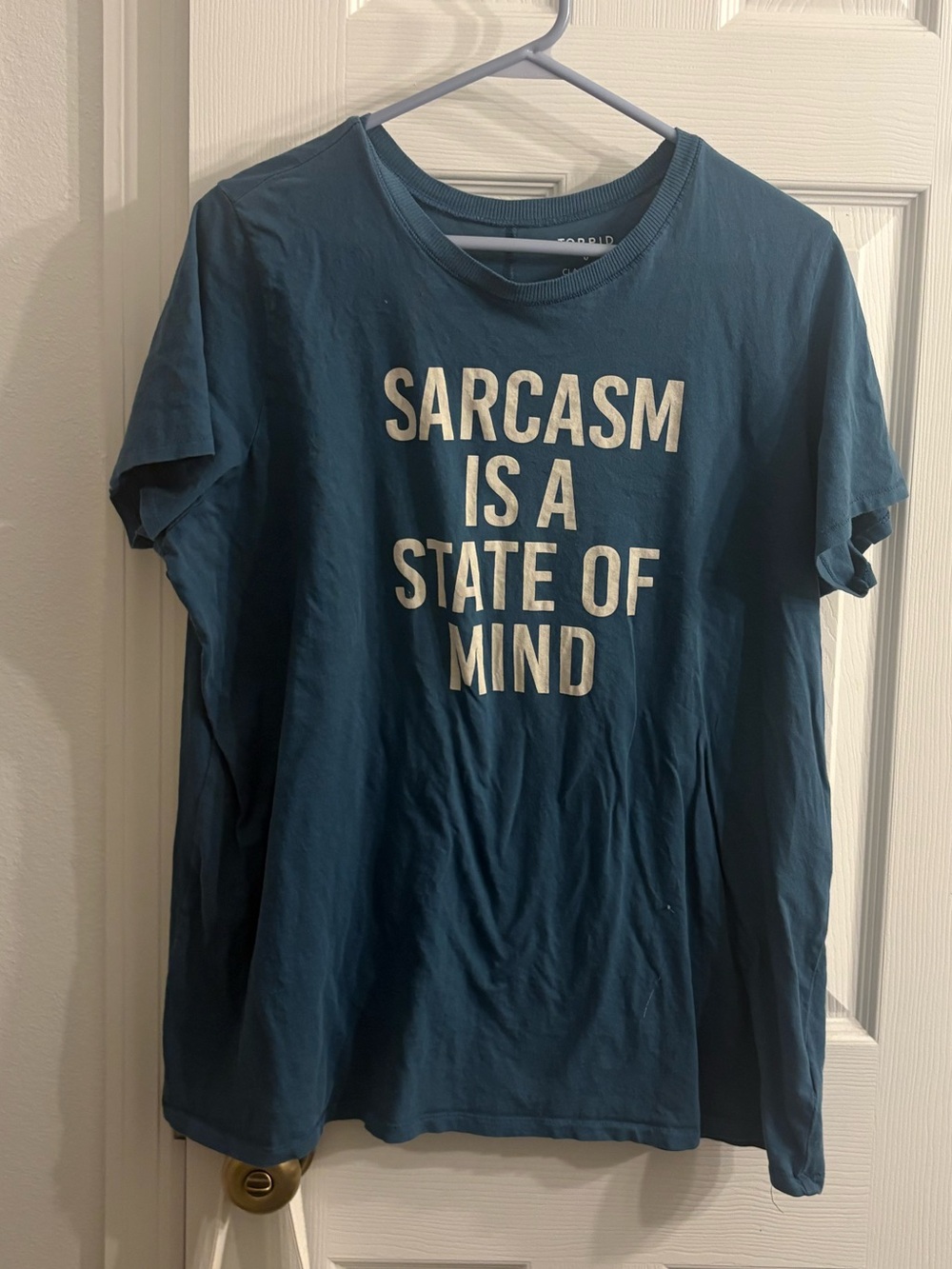 torrid Blue Graphic Tee with White Text